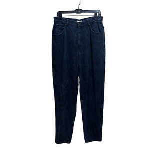 Liz Claiborne Lizwear 100% Tencel Jeans 14 Denim Washed Blue Relaxed High Rise